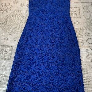 Shoshanna Royal Blue Floral Midi Dress